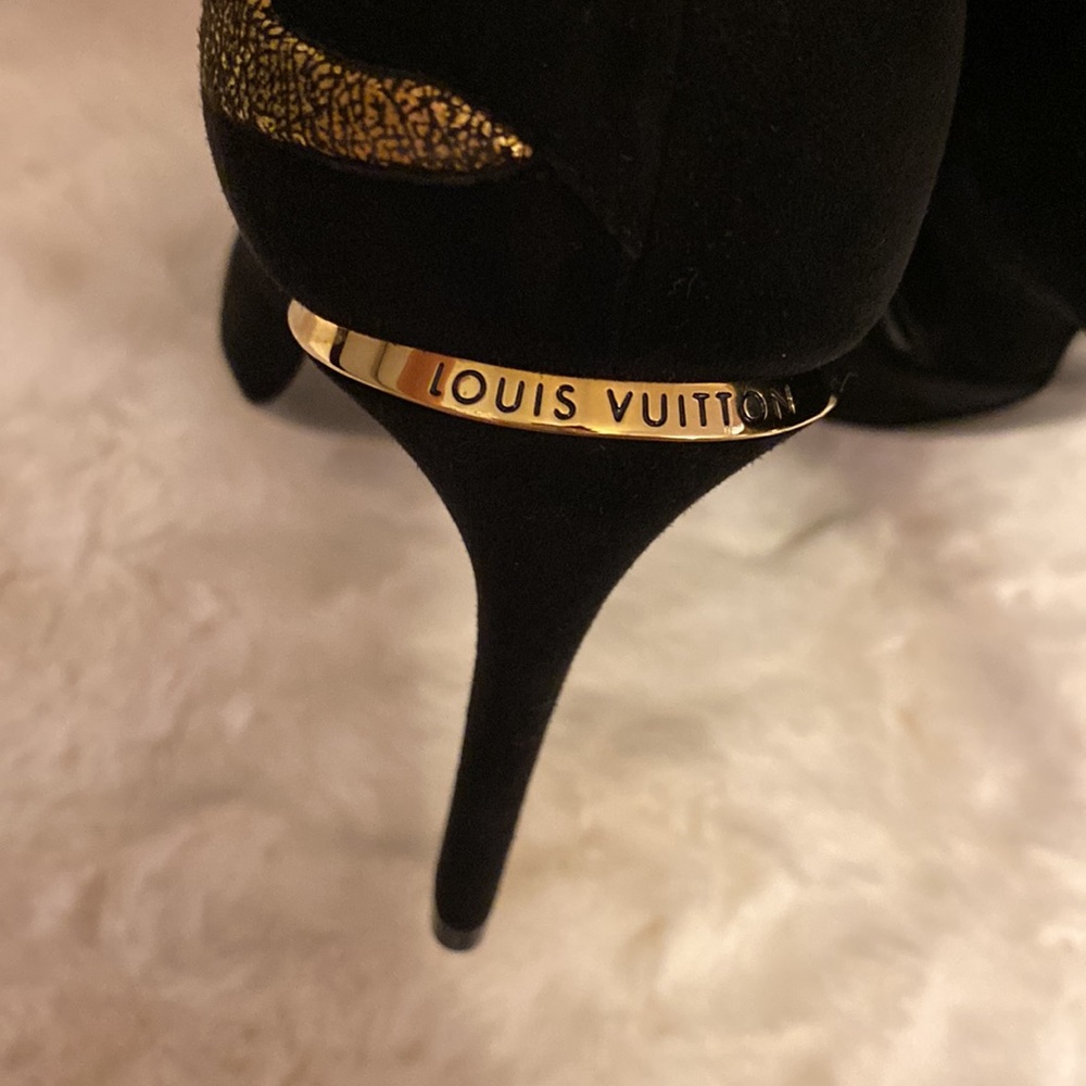 LOUIS VUITTON Gold Flame Peep Toe Booties - Picture 14 of 17